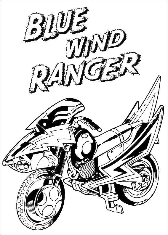 Coloring Blue Ranger. Category transportation. Tags:  Transport, motorcycle.
