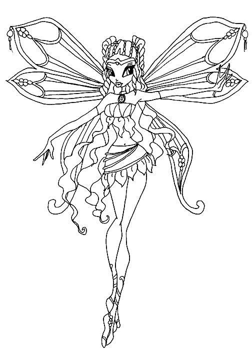 Coloring Layla the water fairy. Category Winx club. Tags:  Leila, Winx.