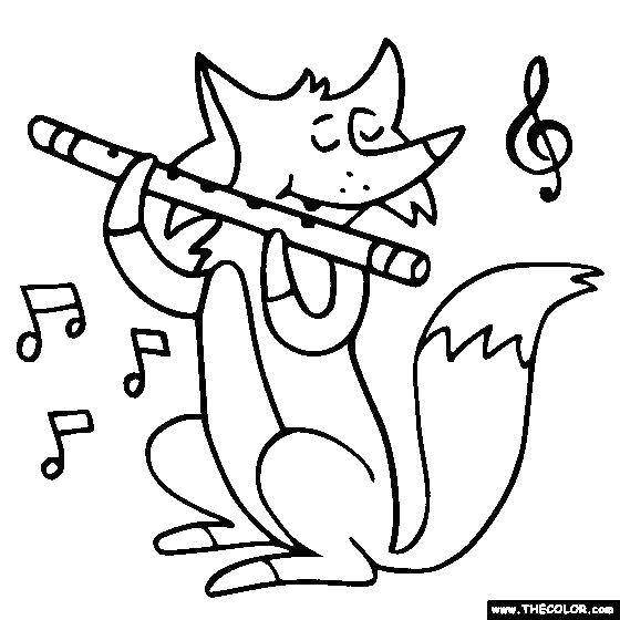 Coloring Fox musician. Category Musical instrument. Tags:  Music, instrument, musician.