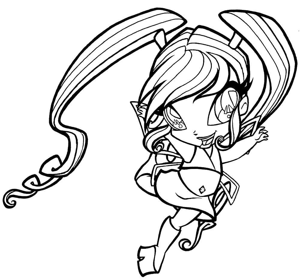 Coloring Little Stella. Category Winx club. Tags:  Character cartoon, Winx.