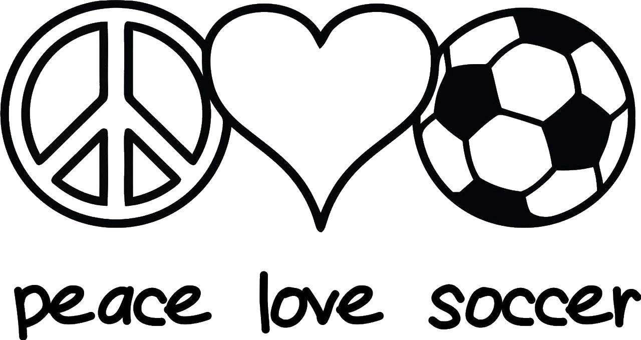 Название: Раскраска Мир любит соккер. Категория: Футбол. Теги: Спорт, футбол, мяч, игра.