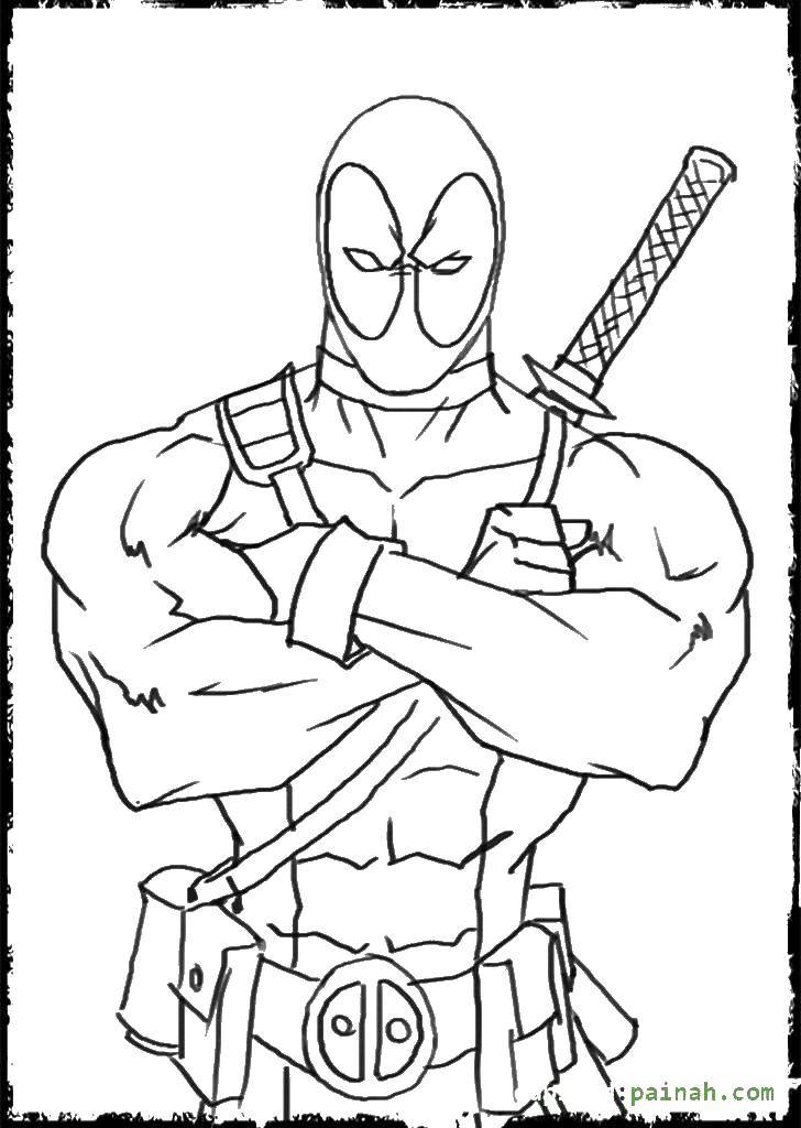 Coloring Muscles. Category deadpool. Tags:  Comics.