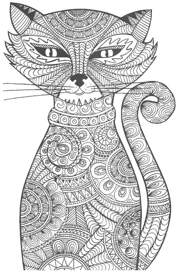 Coloring Coloring antistress. Category coloring antistress. Tags:  patterns, shapes, stress relief, cat.