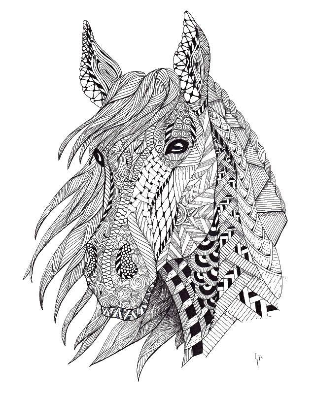 Coloring Coloring antistress. Category coloring antistress. Tags:  patterns, shapes, antistress, horse.