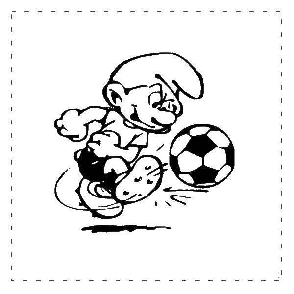 Coloring Smurf football player. Category Smurfs. Tags:  the Smurfs, soccer.