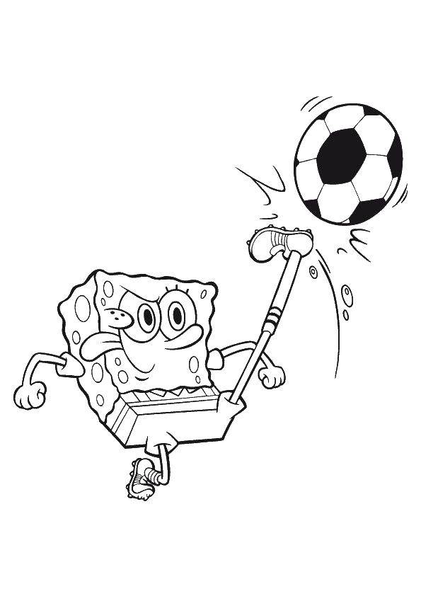 Coloring Spongebob is a good player. Category Football. Tags:  Sports, soccer, ball, game.