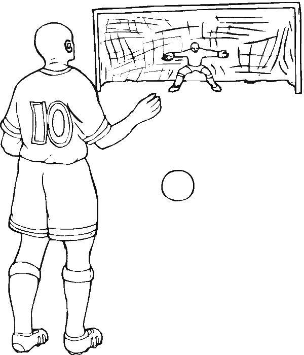 Название: Раскраска Вратарь и мяч. Категория: Футбол. Теги: футбол, мяч.