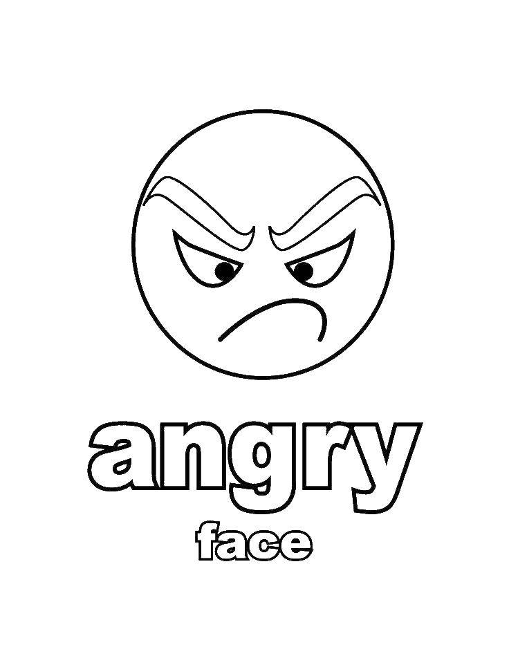 Coloring Angry face. Category emoticons. Tags:  smiley.