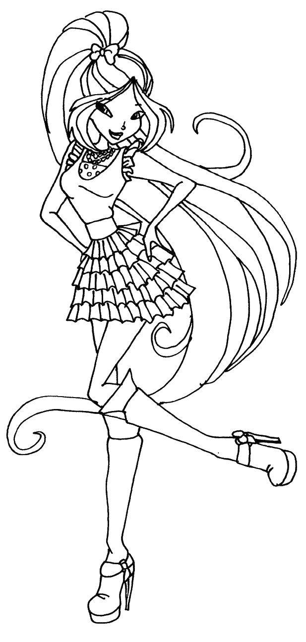 Coloring flora loves to grow plants. Category Winx club. Tags:  Flora, fairy.