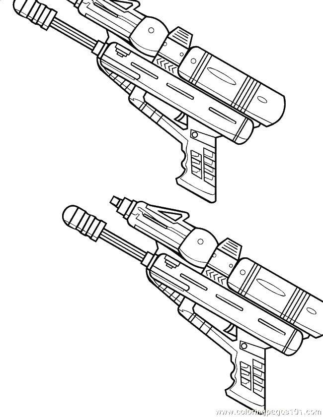 Coloring Two machine. Category weapons. Tags:  weapons, machine guns, pistols.