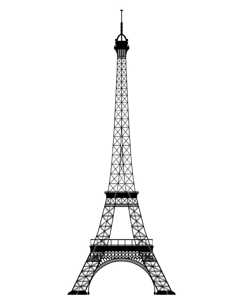 Название: Раскраска Эйфелева башня. Категория: раскраски. Теги: достопримечательности, Париж, Эйфелева башня.