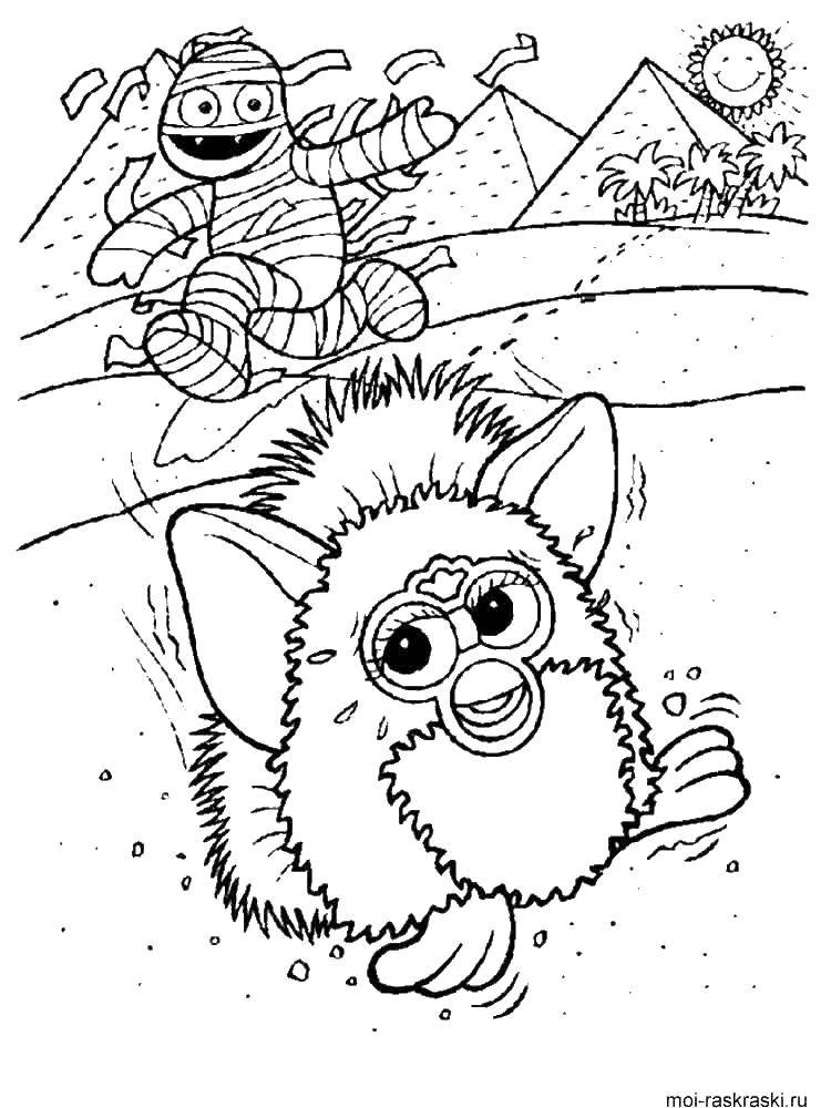 Coloring Furby and zombies. Category Monsters. Tags:  monsters, Furby, cartoons.