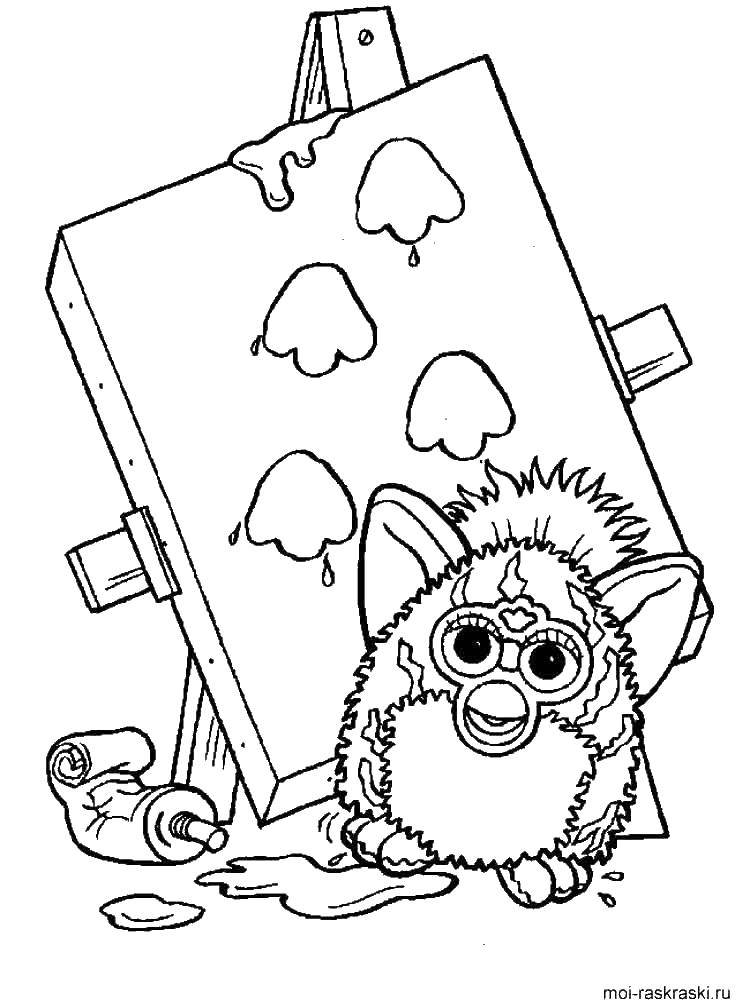 Coloring Furby draws. Category Monsters. Tags:  monsters, Furby, painting.