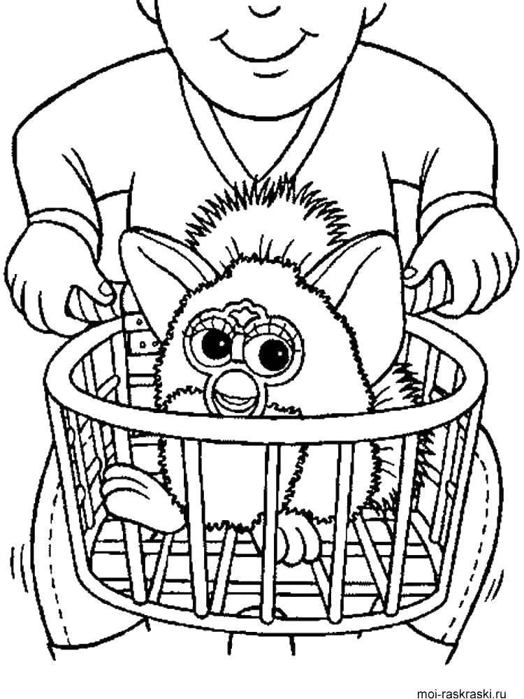 Coloring Furby in a basket. Category Monsters. Tags:  monsters, monsters, Furby.