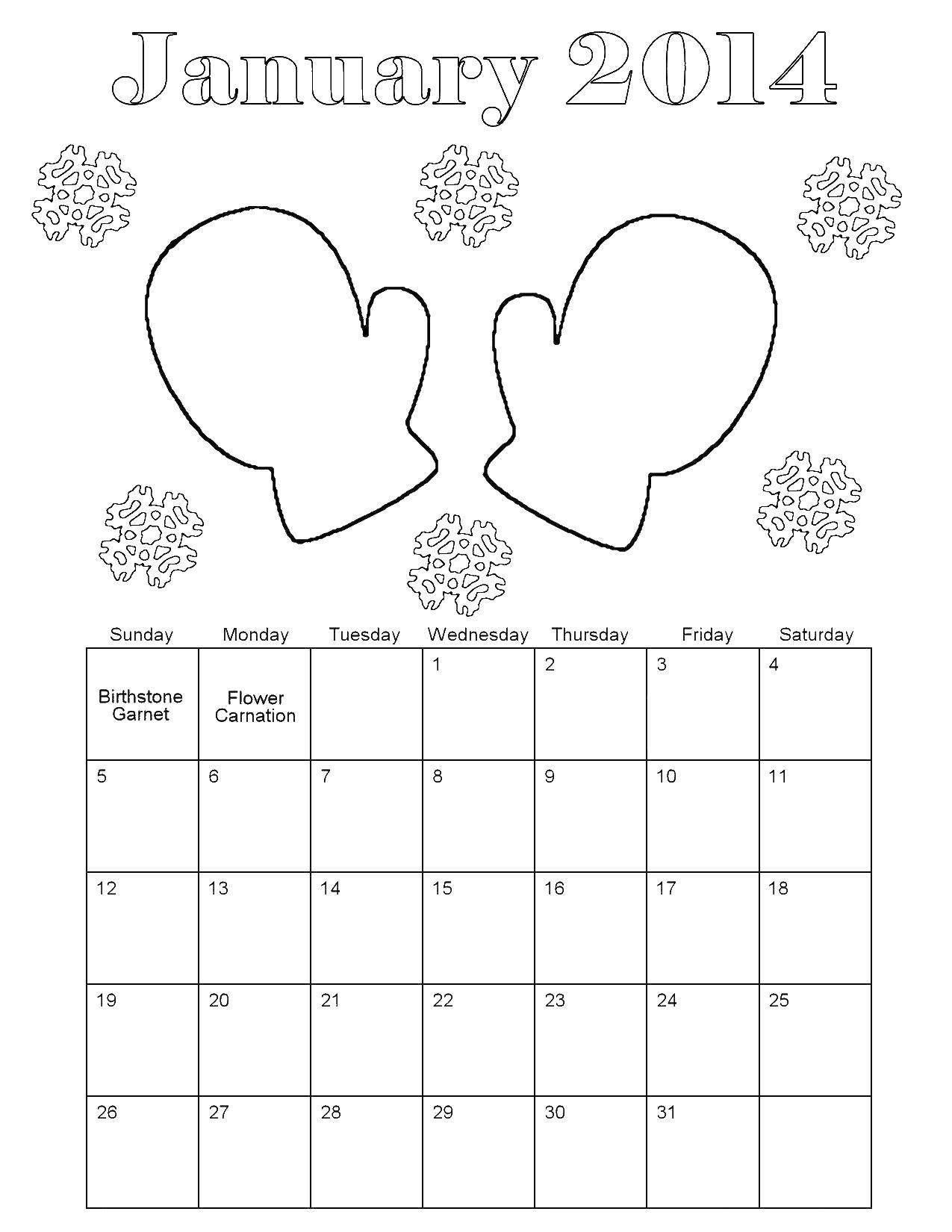 Coloring Calendar 2014. Category Calendar. Tags:  Calendar.