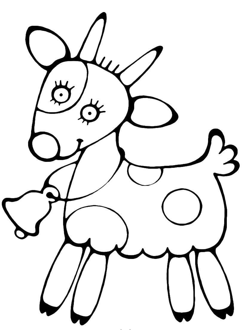 Название: Раскраска Колокольчик на коровке. Категория: домашние животные. Теги: Животные, корова.