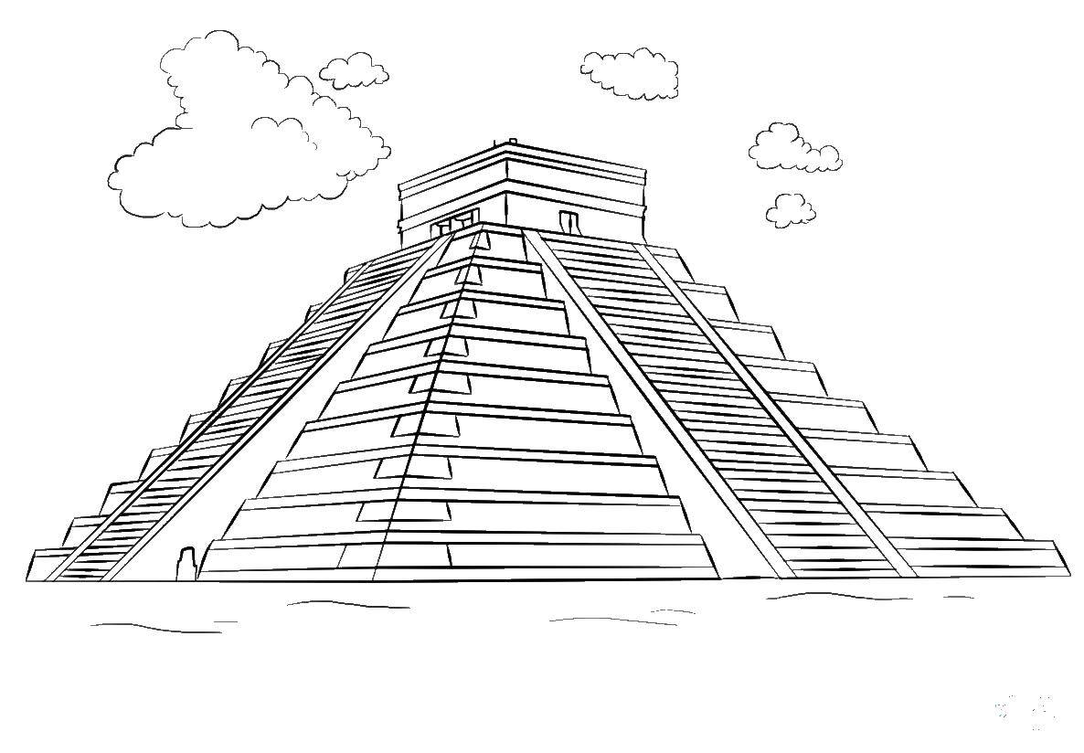 Название: Раскраска Лестницы на пирамиде. Категория: Египет. Теги: Египет.