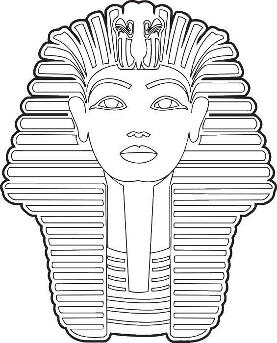 Название: Раскраска Лицо фараона. Категория: Египет. Теги: Египет.