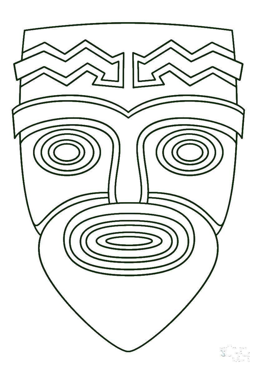 Coloring Mask with geometric patterns. Category Masks . Tags:  masks , totems.