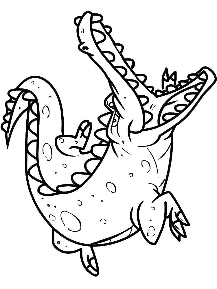 Coloring Postcard mouth of the crocodile. Category Animals. Tags:  animals, crocodiles.