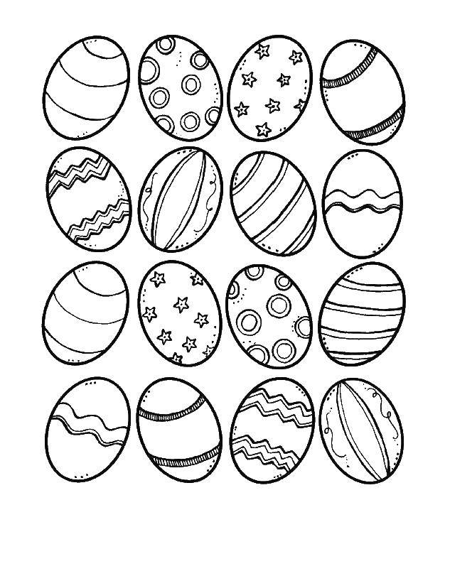 Название: Раскраска Пасхальные яйца с легким узором. Категория: Узоры для раскрашивания яиц. Теги: узоры, яйца.