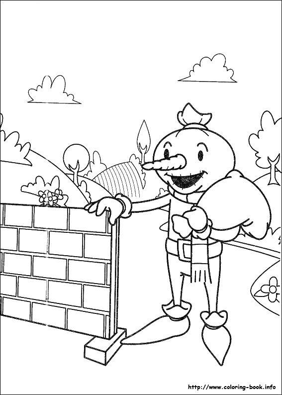 Coloring Scarecrow helper. Category Bob the Builder. Tags:  Builder, tools, building.