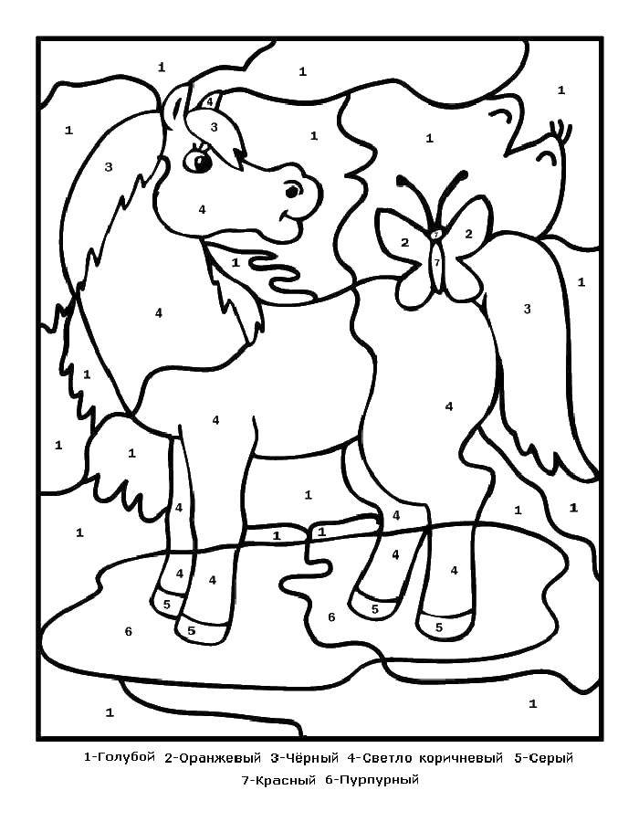 Coloring Paint a horse by the numbers. Category that number. Tags:  by numbers, horse.