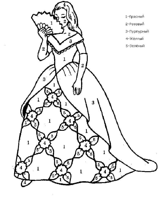 Coloring Color by numbers Princess. Category that number. Tags:  The sample numbers.