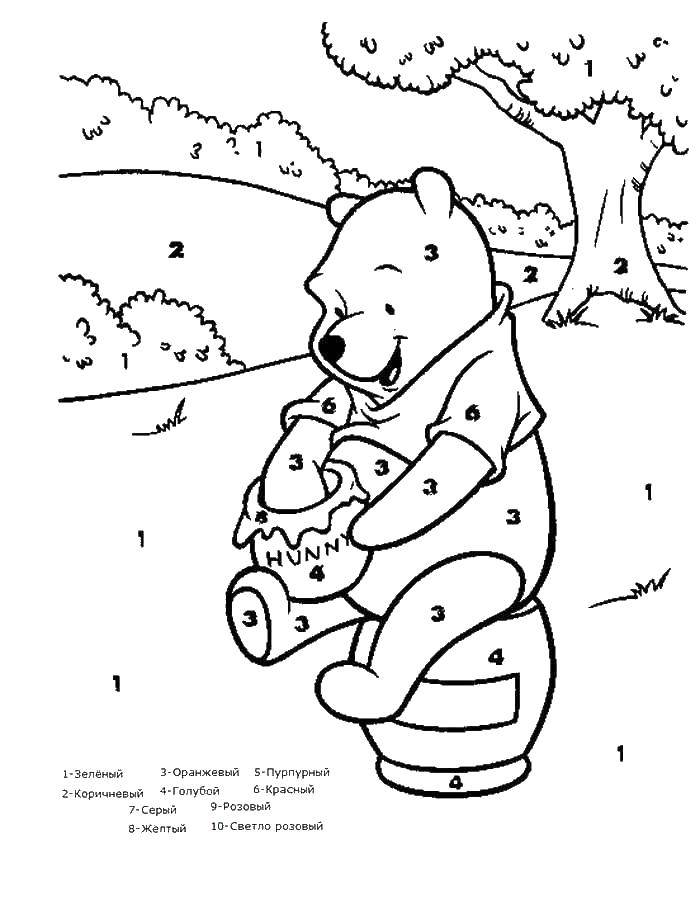 Coloring Color by numbers Winnie. Category that number. Tags:  The sample numbers.