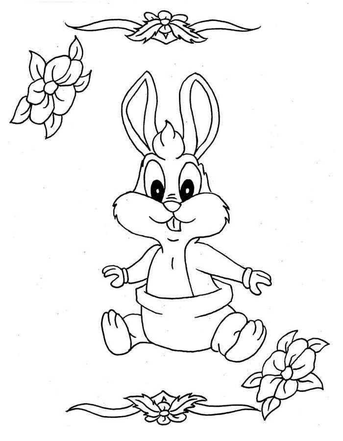 Название: Раскраска Рисунок зайчика. Категория: домашние животные. Теги: заяц, кролик.