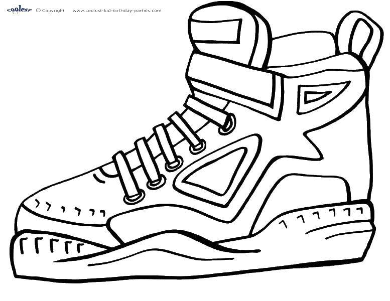 Coloring The most fashionable sneakers. Category shoes. Tags:  Shoes, sneakers, laces.