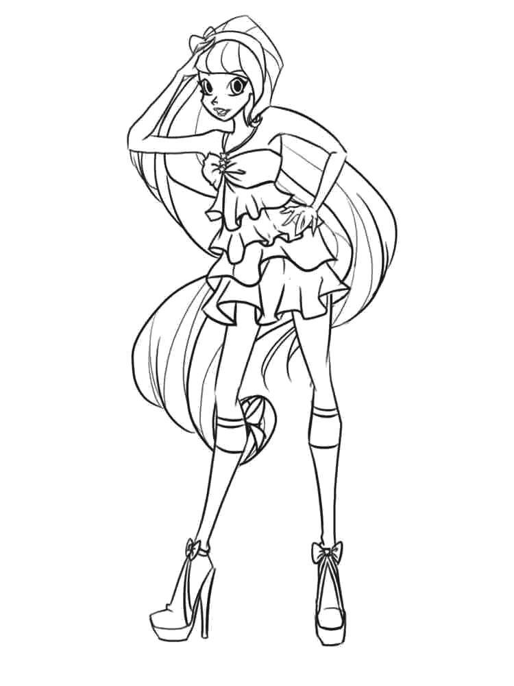 Coloring Stella in heels. Category Winx. Tags:  Character cartoon, Winx.