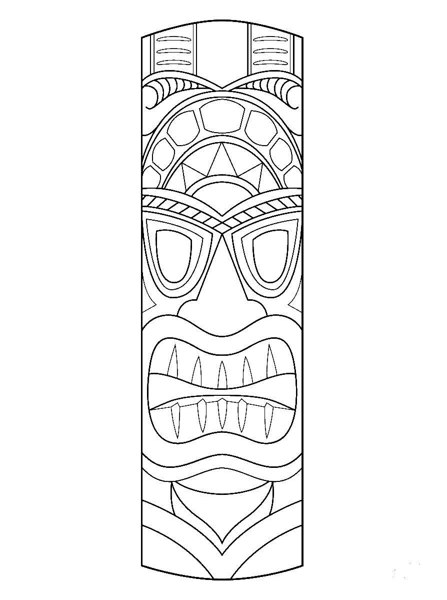 Coloring Totem.. Category Masks . Tags:  masks, totems, patterns.