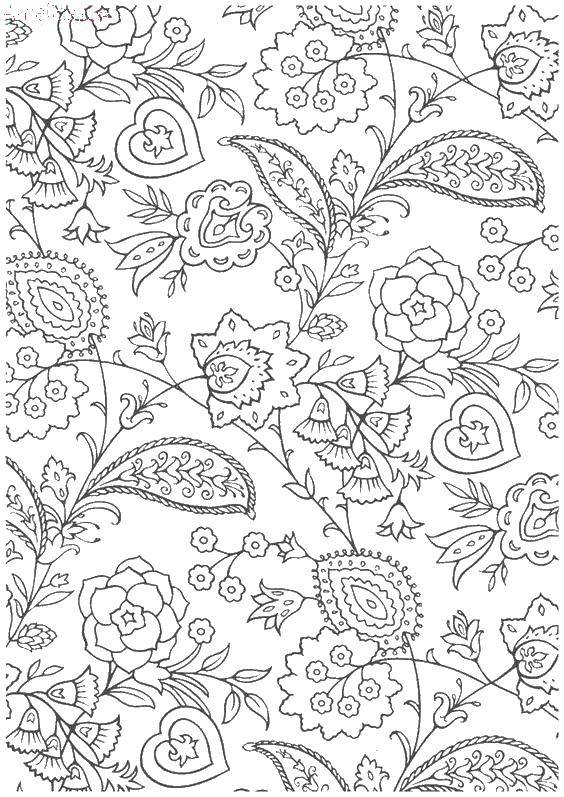 Coloring Flowers pattern. Category coloring antistress. Tags:  flowers.