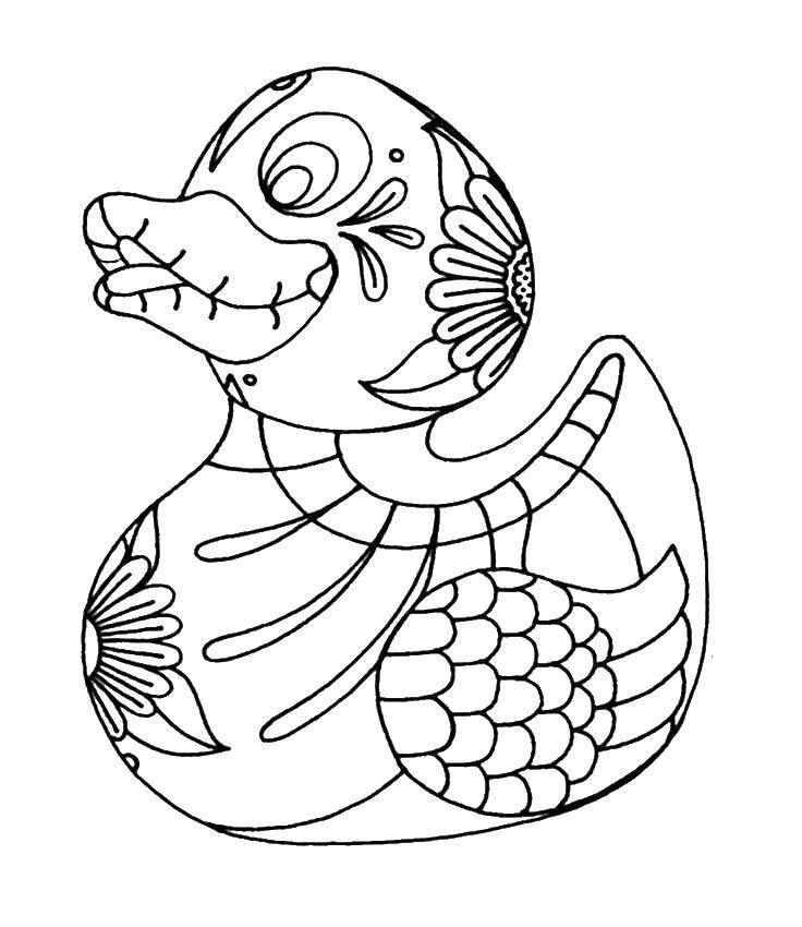 Coloring Duck on the day of the dead. Category coloring. Tags:  The day of the Dead, Mexican holiday.