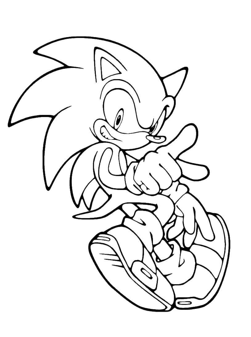 Coloring Funny sonic. Category cartoons. Tags:  cartoons, sonic x, hedgehog.