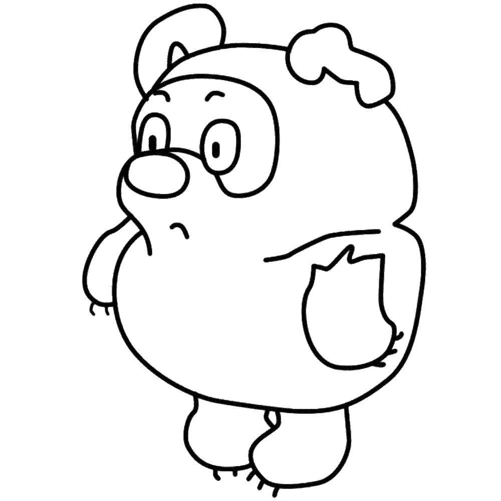 Coloring Winnie the Pooh bear. Category schoolboy. Tags:  Winnie the Pooh, Piglet.
