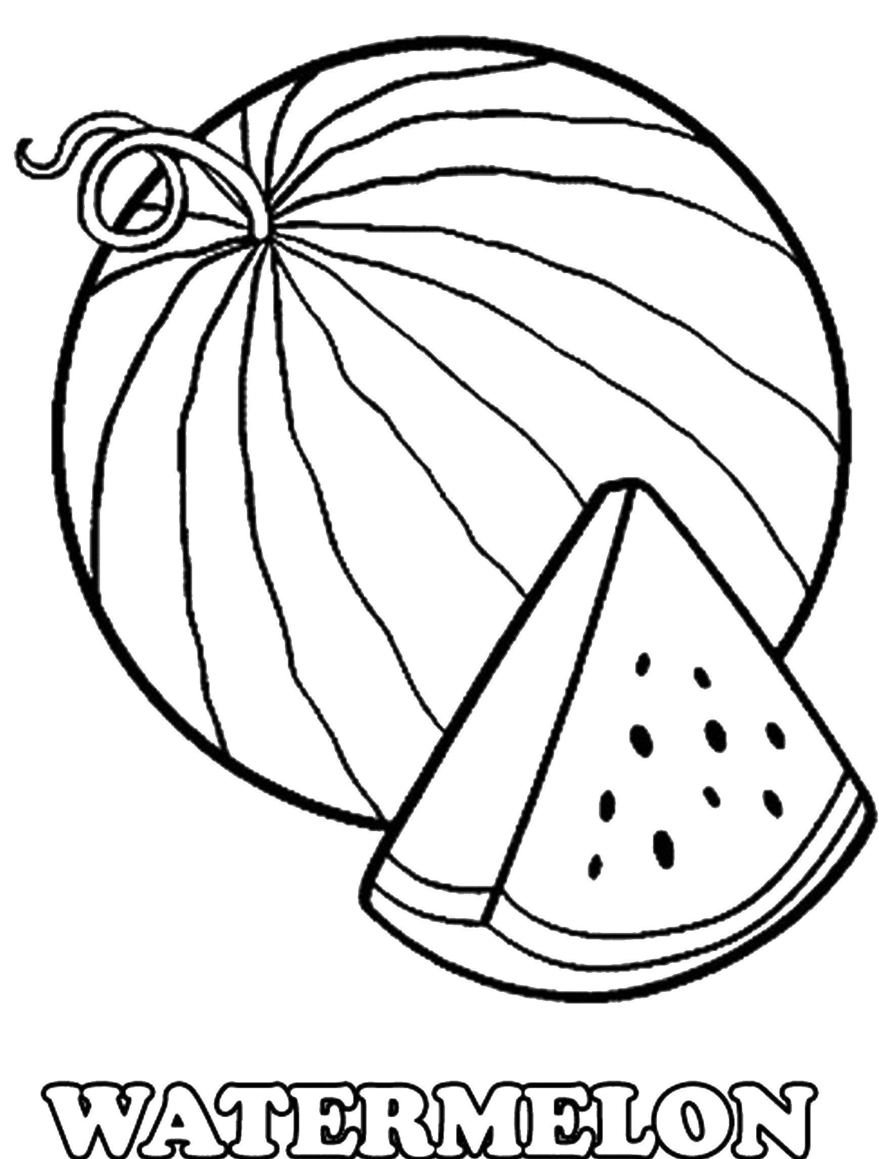 Coloring Watermelon. Category berries. Tags:  berries, melons.