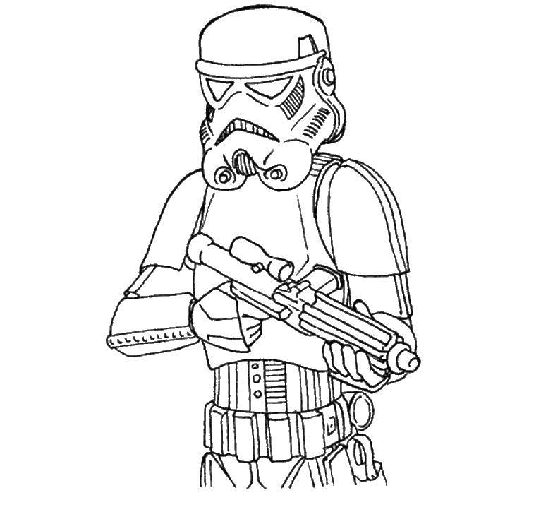 Coloring Blaster. Category star wars . Tags:  star wars , Blaster, fighter.
