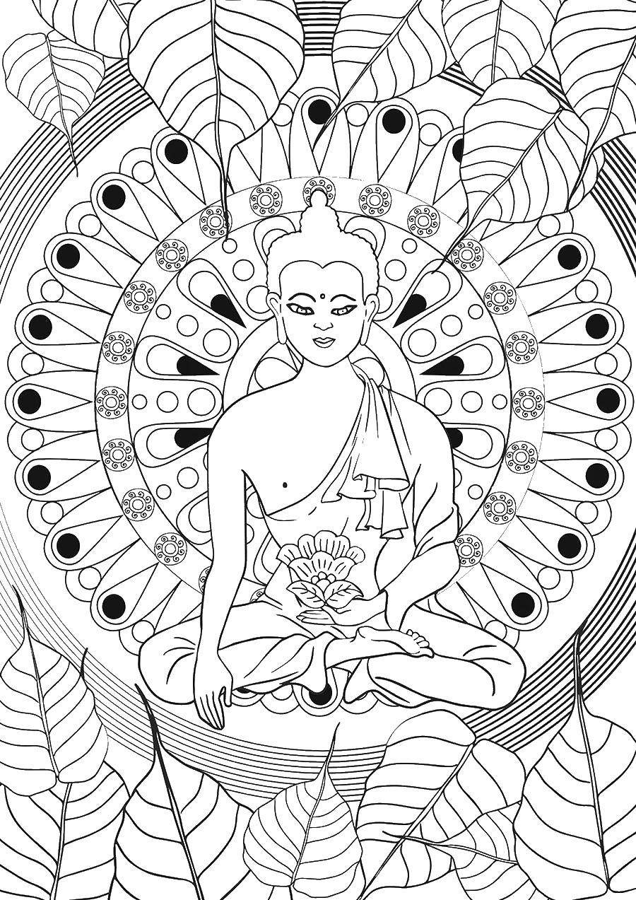 Coloring Buddha. Category religion. Tags:  Buddha.