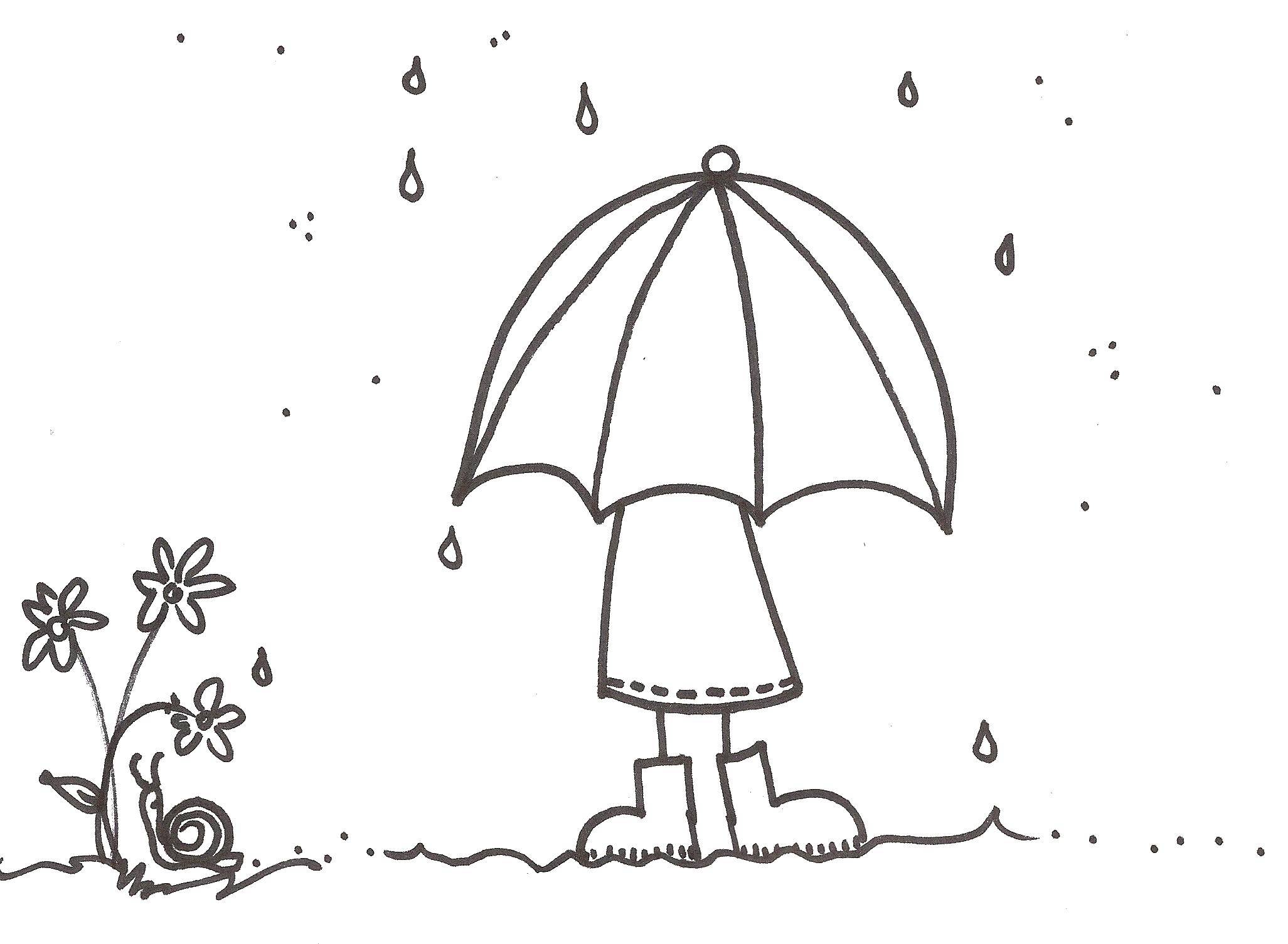 Название: Раскраска Девочка с зонтом.. Категория: Дождь. Теги: дождь, зонт, девочка.