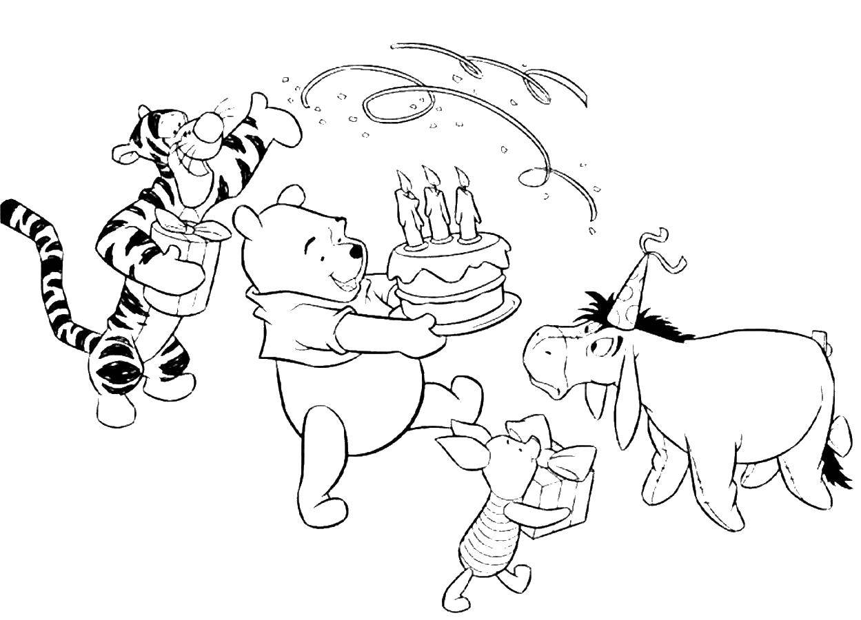 Coloring The characters of Winnie the Pooh. Category Winnie the Pooh. Tags:  Winnie the Pooh, heroes, characters, birthday.