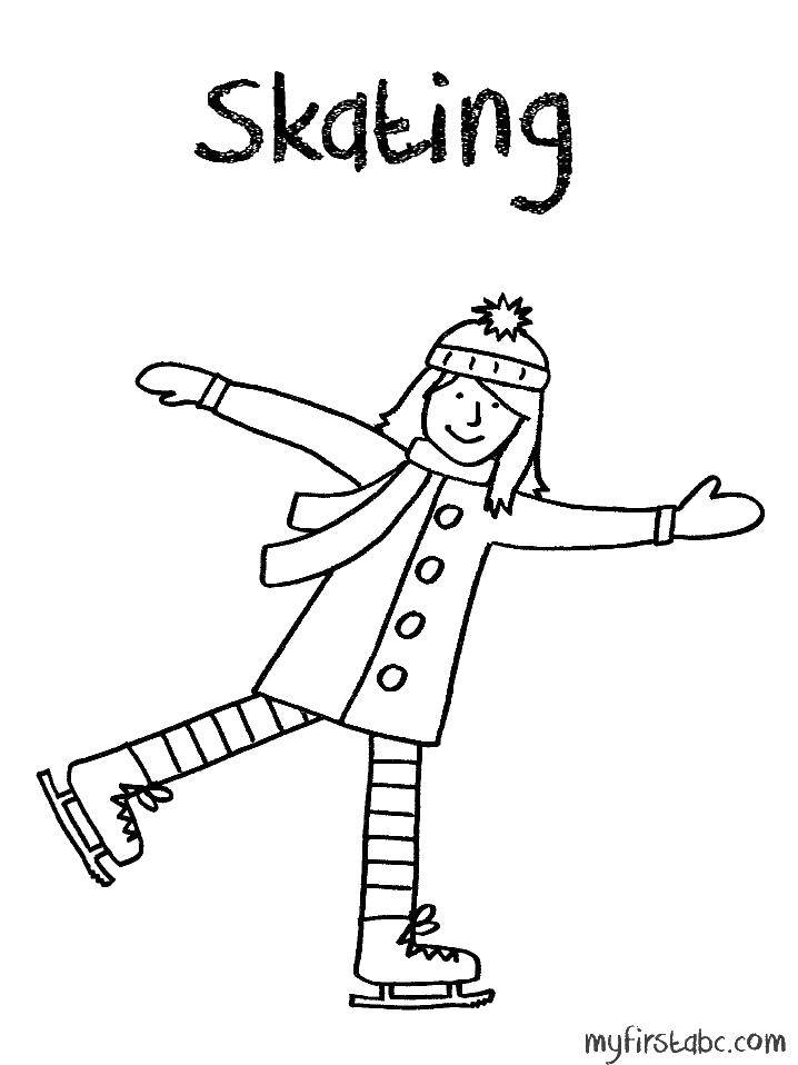 Coloring Skating. Category winter. Tags:  winter, skating, ice.
