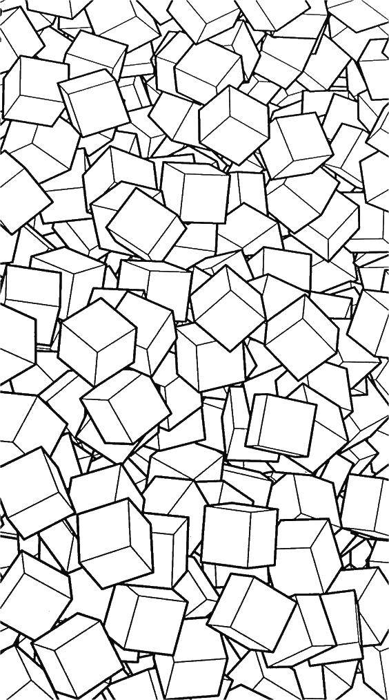 Coloring Cuba. Category coloring antistress. Tags:  the antistress, shapes, cubes, cubes.