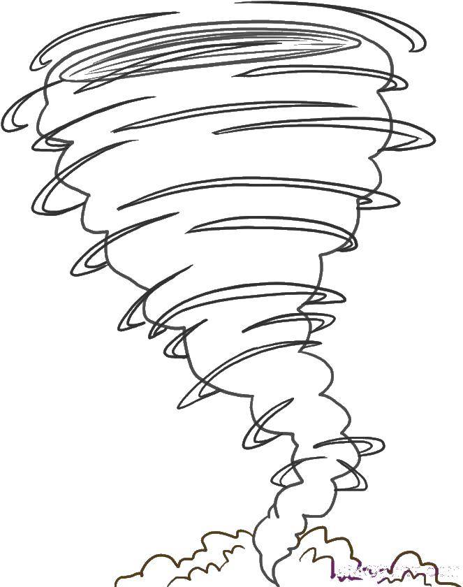 Coloring A powerful tornado. Category coloring. Tags:  nature, tornado.