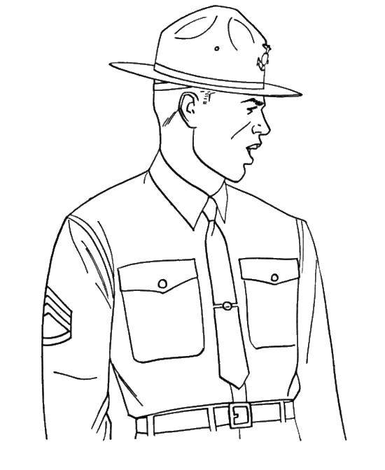 Coloring Officer. Category USA . Tags:  USA, officer, Sheriff.