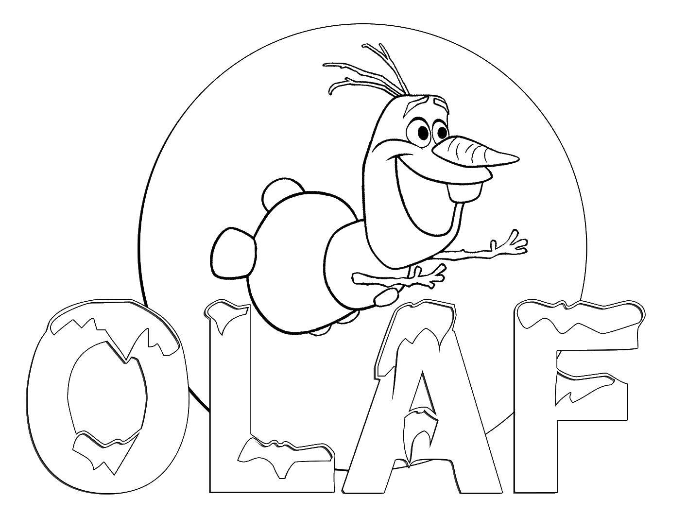 Coloring Olaf. Category Disney cartoons. Tags:  Olaf.