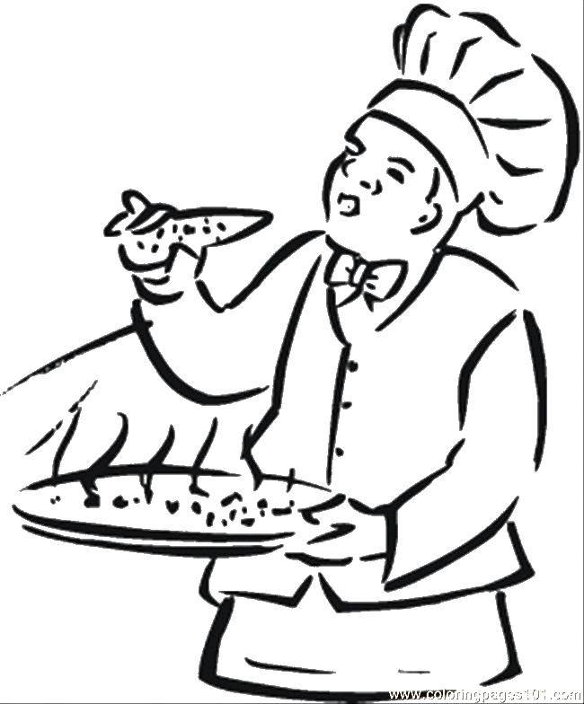 Coloring The chef in the hat. Category chef. Tags:  cook, food.