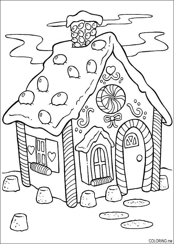 Coloring Gingerbread house. Category sweets. Tags:  candy, house, gingerbread.