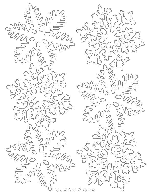 Название: Раскраска Разные контуры снежинок. Категория: снежинки. Теги: снег, снежинки, контуры.